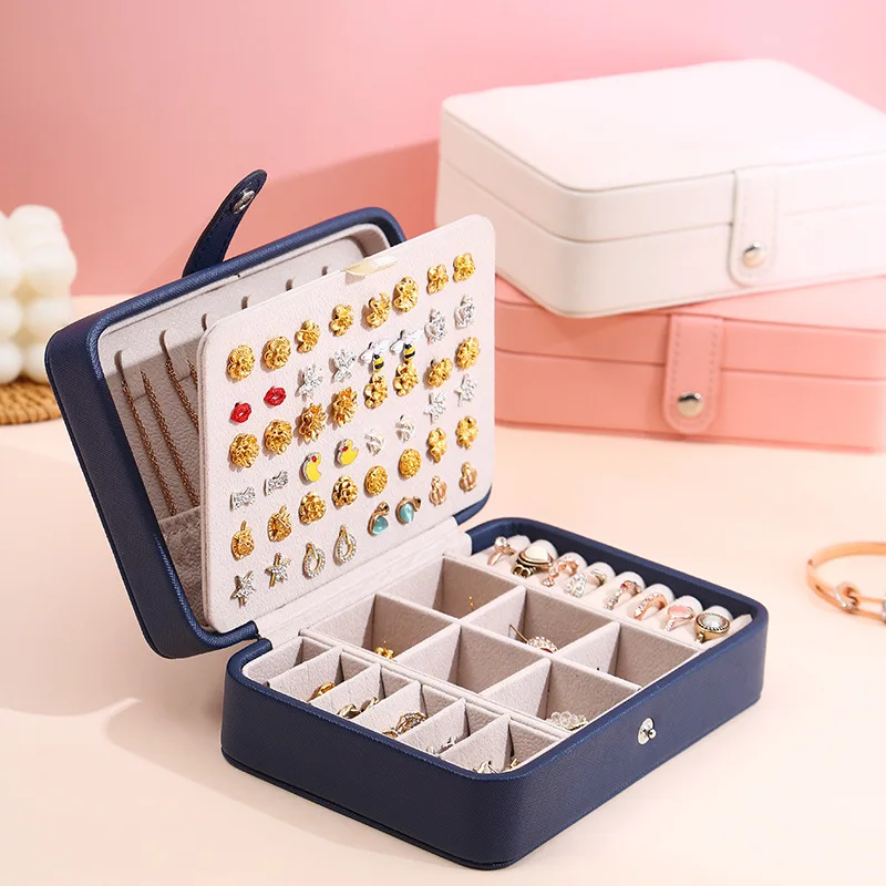 Leather Jewelry Box Organizer Jewelry Display Jewelry Boxes and Packaging Ring Box Suitable for Earrings and Rings thumbnail 2