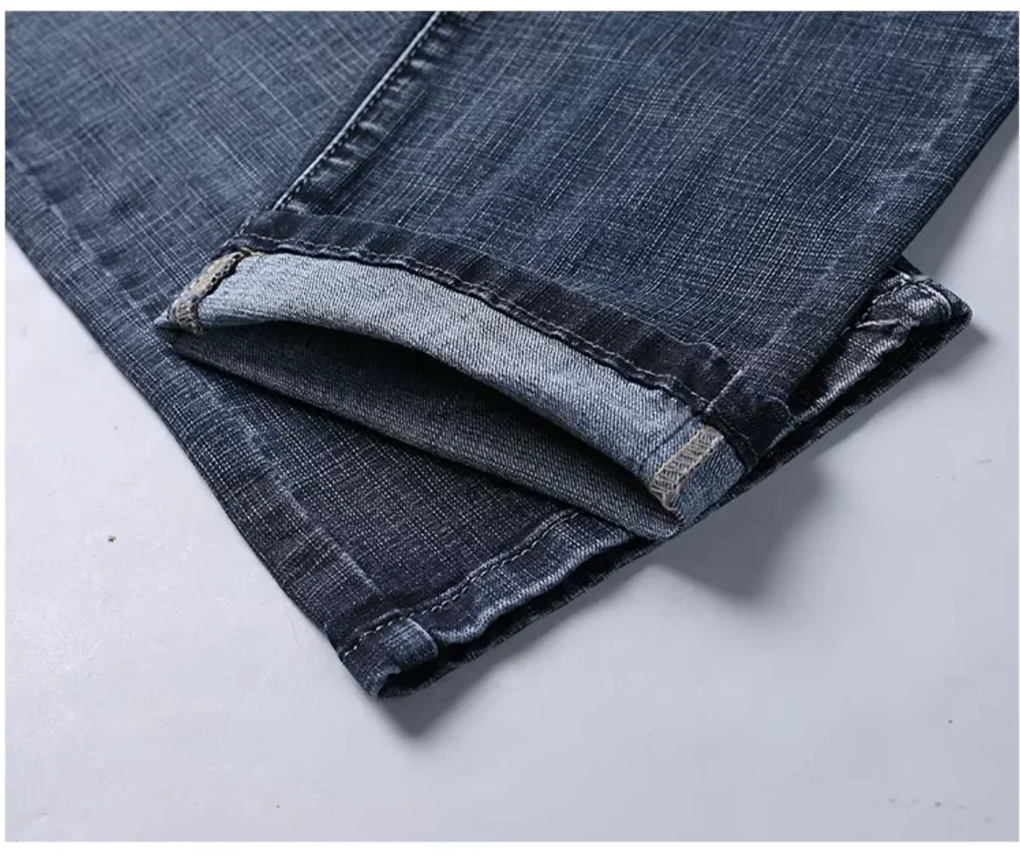 Wthinlee New Business Men's Jeans Casual Straight Stretch Fashion Classic Blue Black Work Denim Trousers Male Brand Clothing thumbnail 6