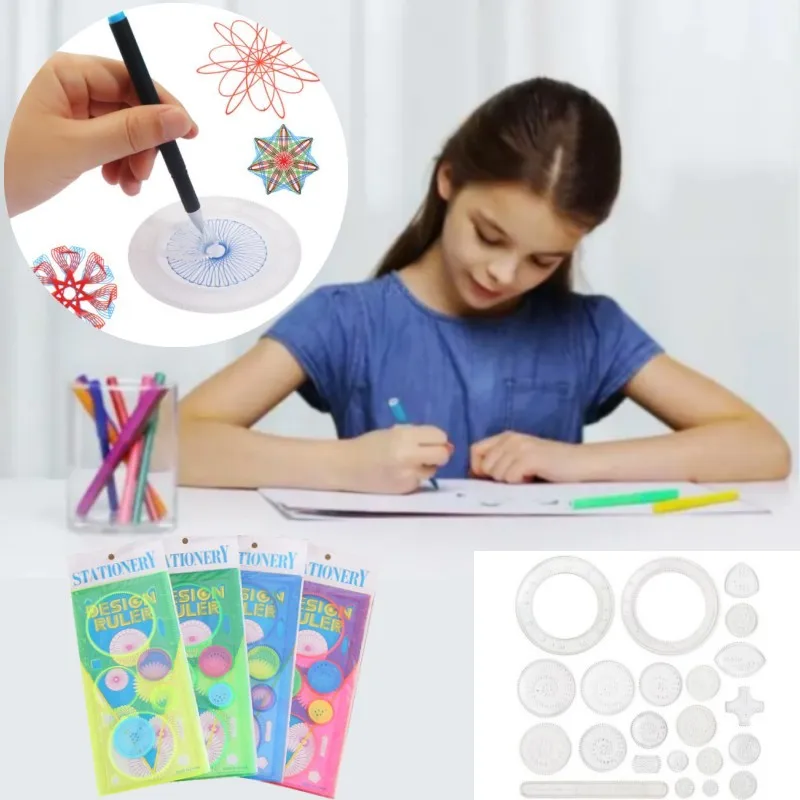 22/4/1PC Spirograph Ruler Drawing Scratch Painting Toys Interlocking Gears Wheels Painting Drawing Accessories Educational Toy thumbnail 6