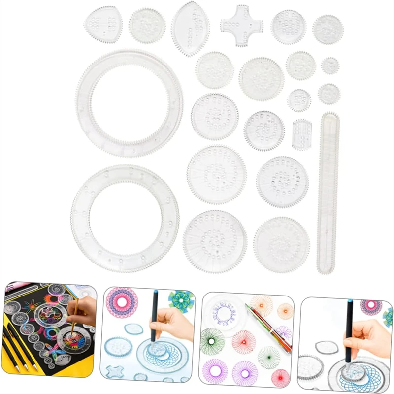 22/4/1PC Spirograph Ruler Drawing Scratch Painting Toys Interlocking Gears Wheels Painting Drawing Accessories Educational Toy thumbnail 2