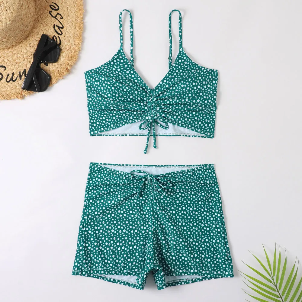 2025 High Waist Bikini Swimsuit Women Push Up Bikini Floral Swimsuit Print Bikini boxers Swimwear Swim Trunks Bathing Suit thumbnail 4