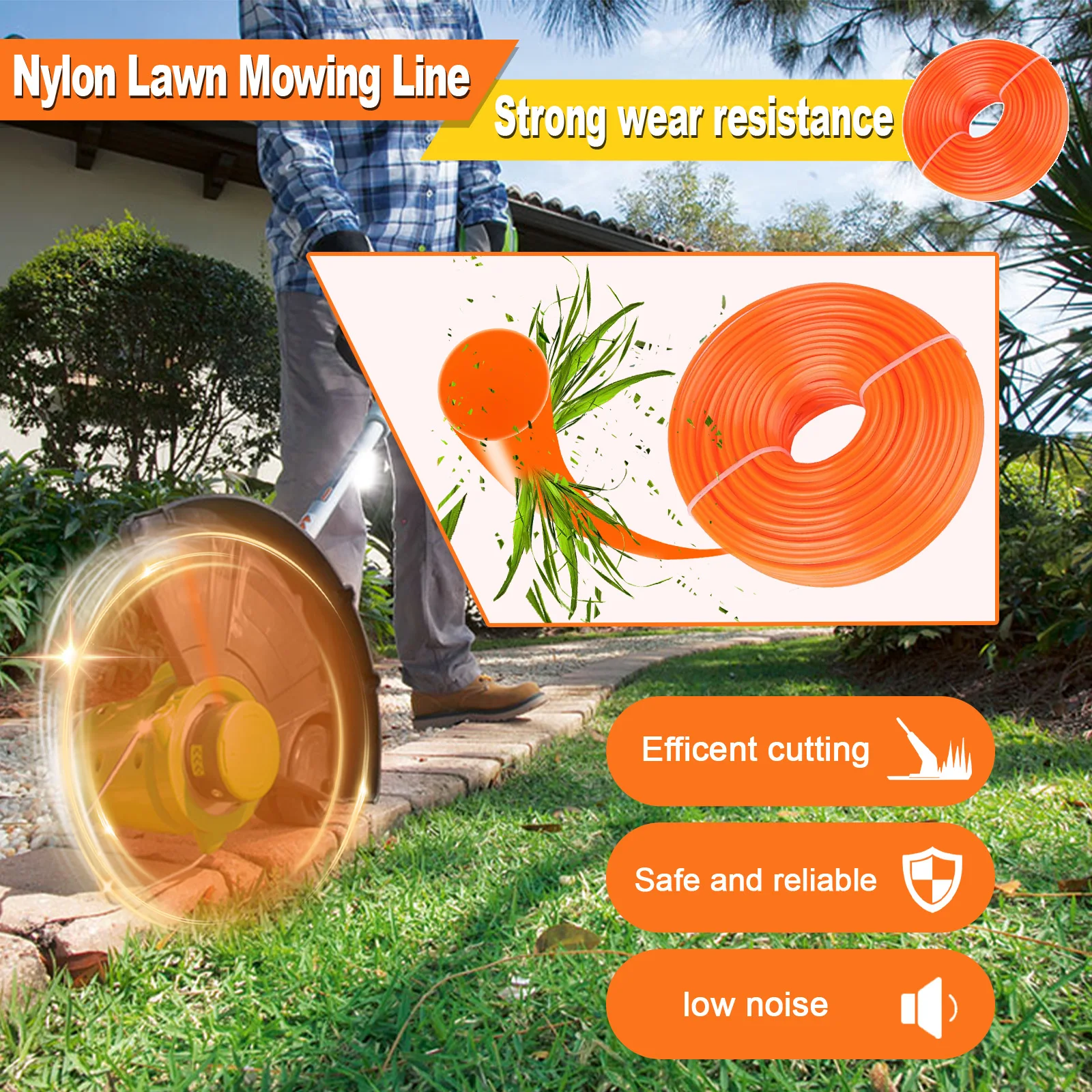 1.6mm～3mm*15M Round Nylon Trimmer Line Brush Grass Cutting Weed Rope Strimmer Tool Accessories Lawn Mower Wire thumbnail 4