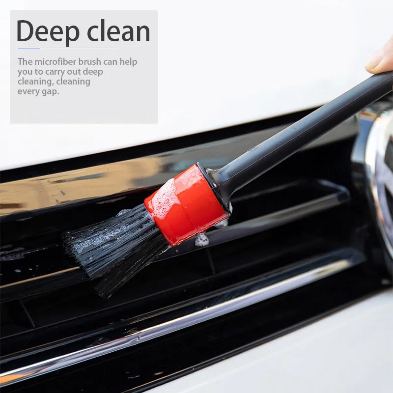 SEAMETAL 5pcs Car Detailing Brush Set Car Dashboard Air Conditioner Air Outlet Wheel Brushes for Car Interior Cleaning Tools thumbnail 4