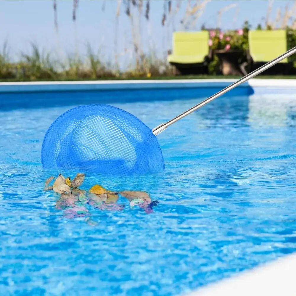 2023 New Telescopic Swimming Pool Net Rake Clear Cleaner Scoop Leaf Stainless Steel Skimmer Mesh Frame Kids Outdoor Fish Nett thumbnail 3