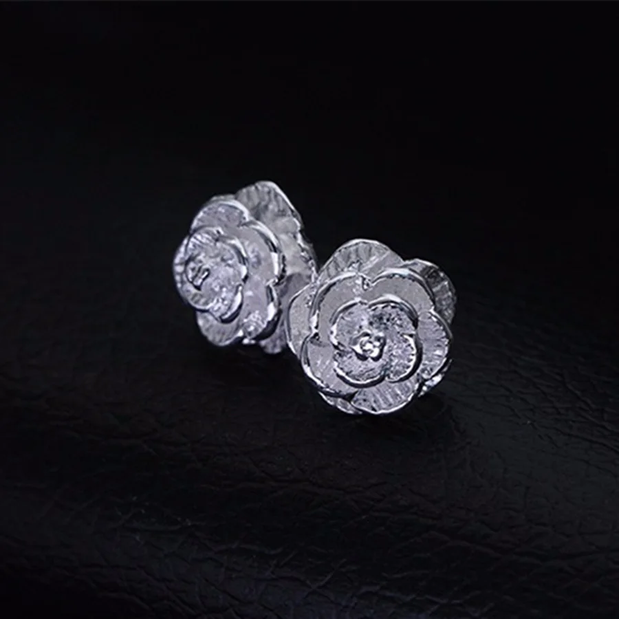 Fine 925 Sterling Silver Charm Flower Necklace Earring Bangle Jewelry for Women Retro Set Wedding Gift TRENDY Lovely thumbnail 5