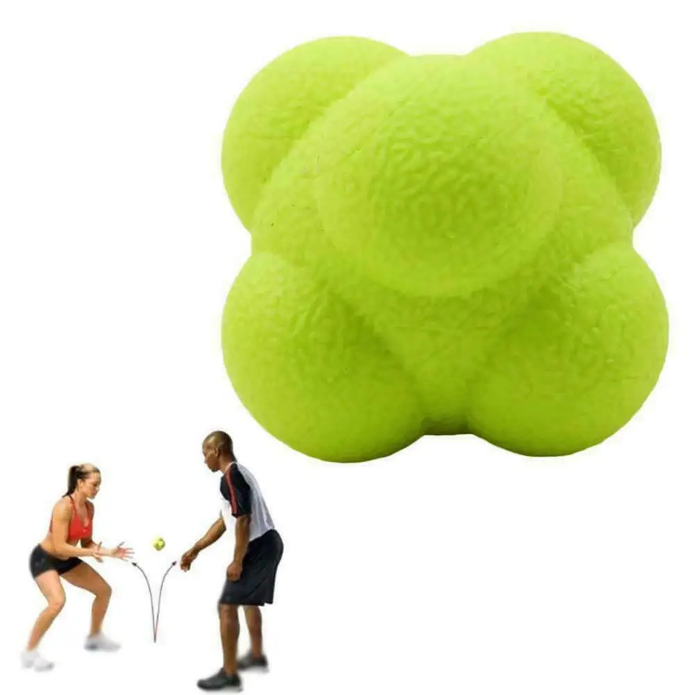 Hexagonal Reaction Ball Fitness Sport Speed Agility Reflex- Skills Training Unpredictable Reaction Ball Outdoor Fun Ball Toys thumbnail 2