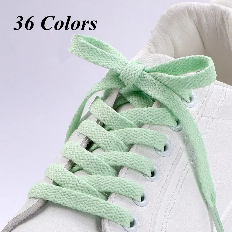 1Pair 36colors Flats Shoelaces Classic Shoe Laces Off Sneaker White  Sports Men Women Children Shoelace Casual Shoe Strings thumbnail 4