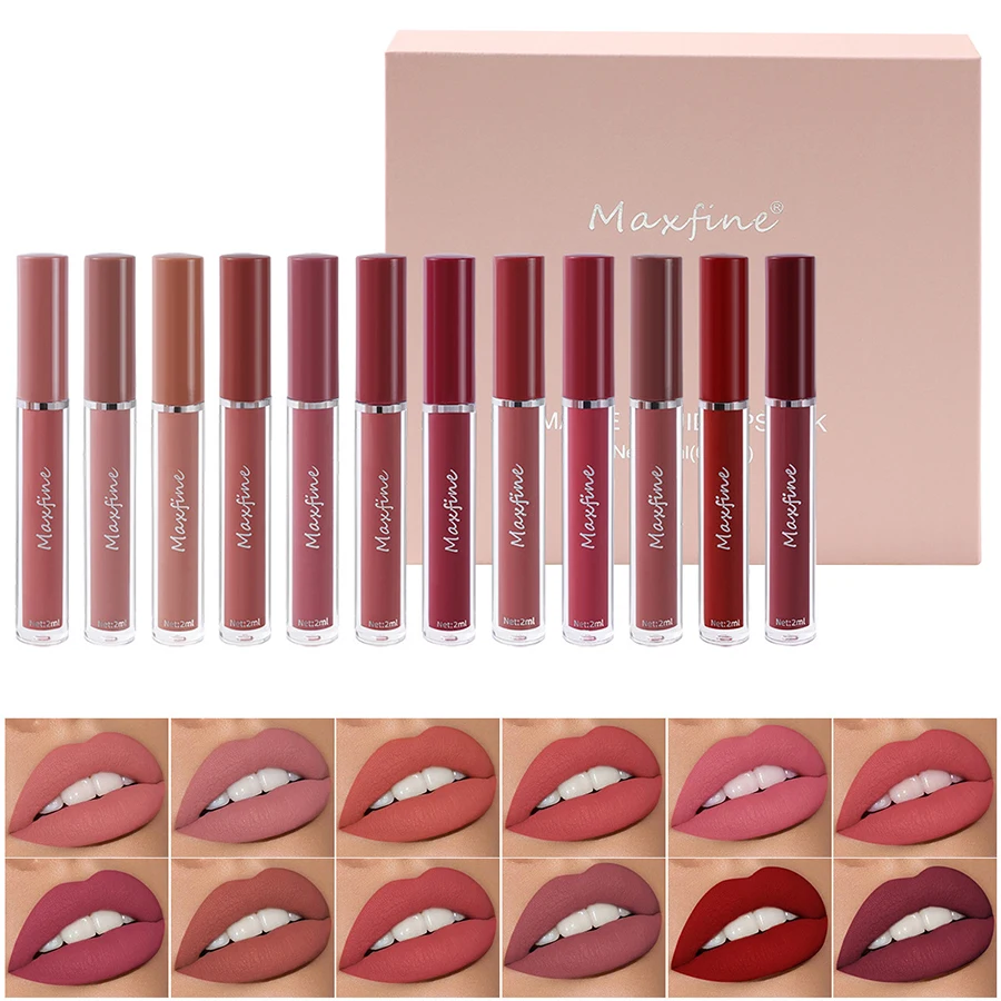 Matte Lip Gloss Set 6 Color Lipstick Smooth And Lasting Display Lip Gloss Waterproof Moisturizing Lipstick Holiday Gift Box Set thumbnail 2