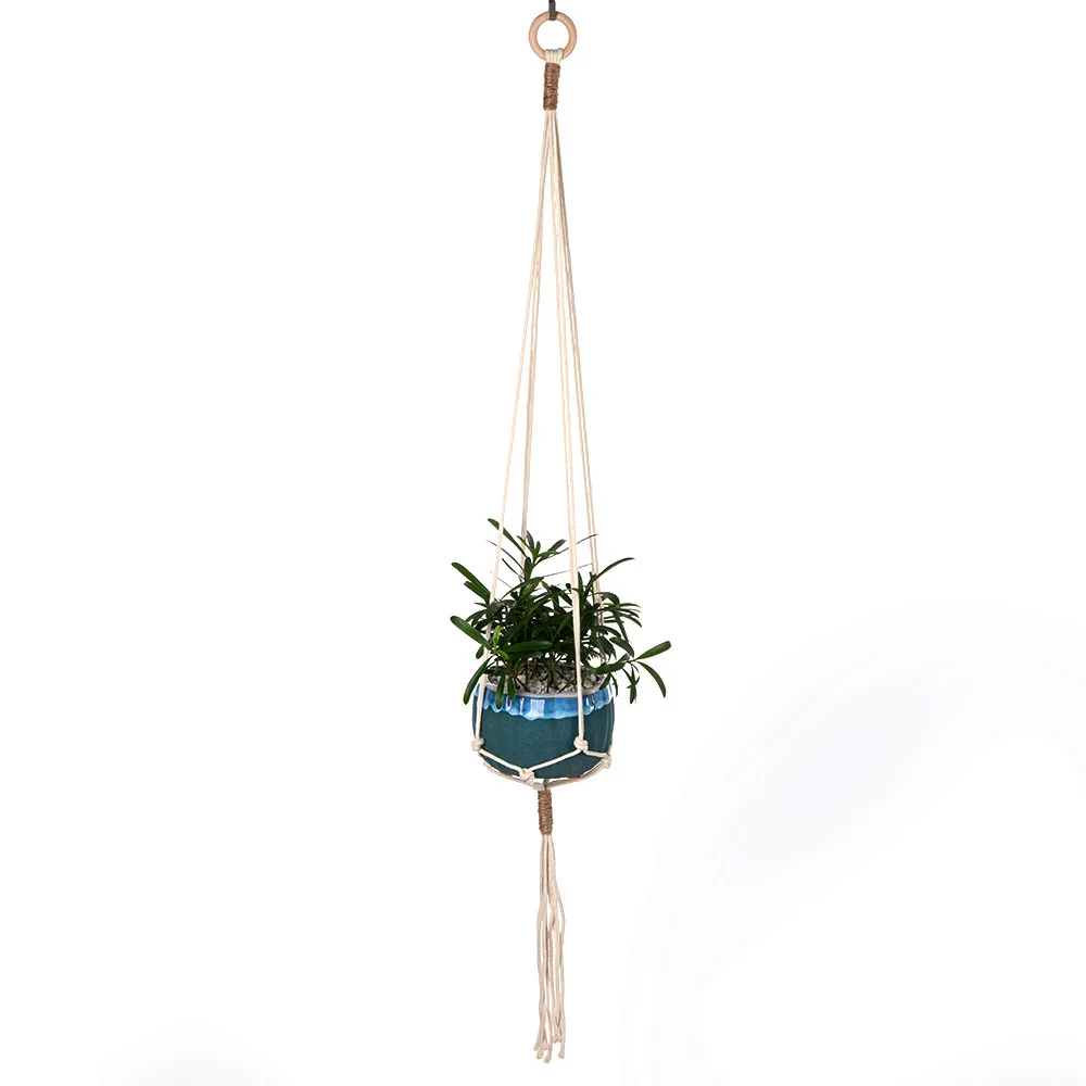 Macrame Plant Hanger Indoor Hanging Planter Basket Woven Cotton Rope Flower Pot Crochet Plant Holder Stand for Boho Home Decor thumbnail 2