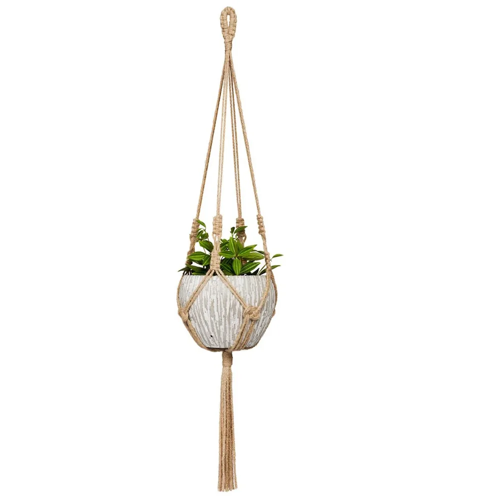 Macrame Plant Hanger Indoor Hanging Planter Basket Woven Cotton Rope Flower Pot Crochet Plant Holder Stand for Boho Home Decor thumbnail 6