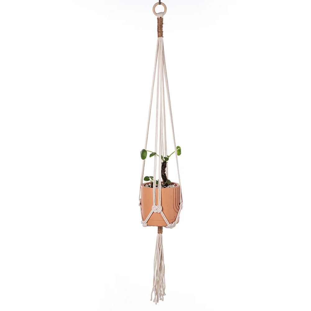 Macrame Plant Hanger Indoor Hanging Planter Basket Woven Cotton Rope Flower Pot Crochet Plant Holder Stand for Boho Home Decor thumbnail 5