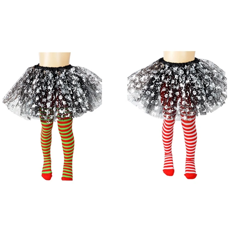 Halloween Cosplay Children Stripe Pantyhose Stockings Baby Boys Girls Christmas Tights Kids Masquerade Party Costumes A2UB thumbnail 5