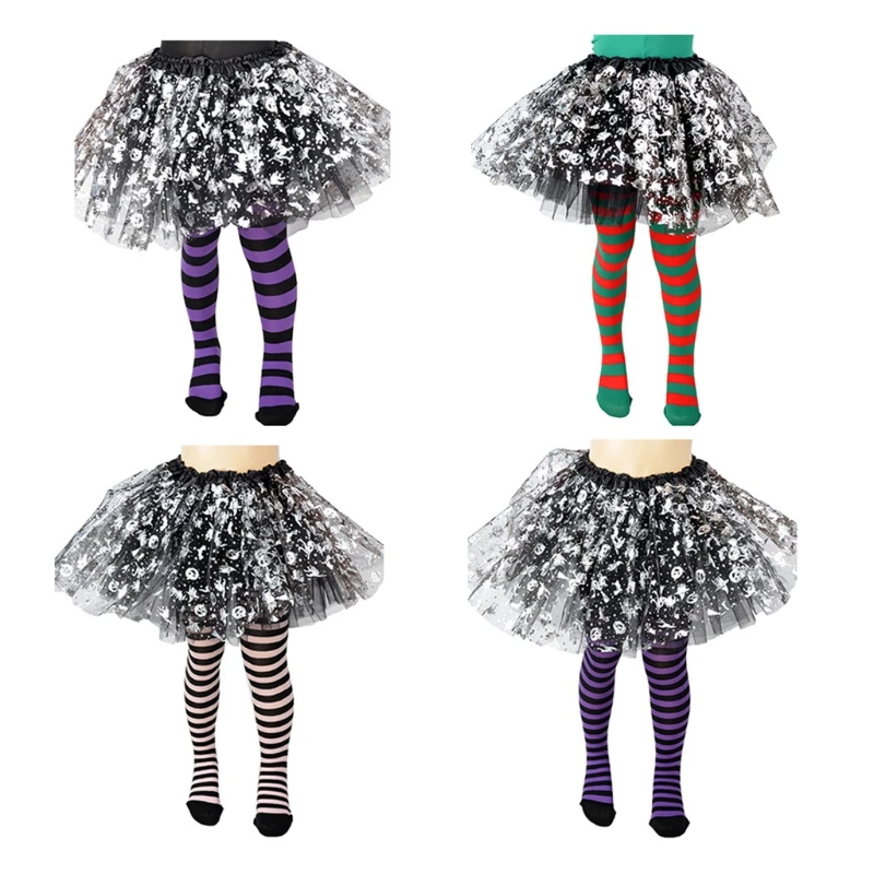Halloween Cosplay Children Stripe Pantyhose Stockings Baby Boys Girls Christmas Tights Kids Masquerade Party Costumes A2UB thumbnail 4