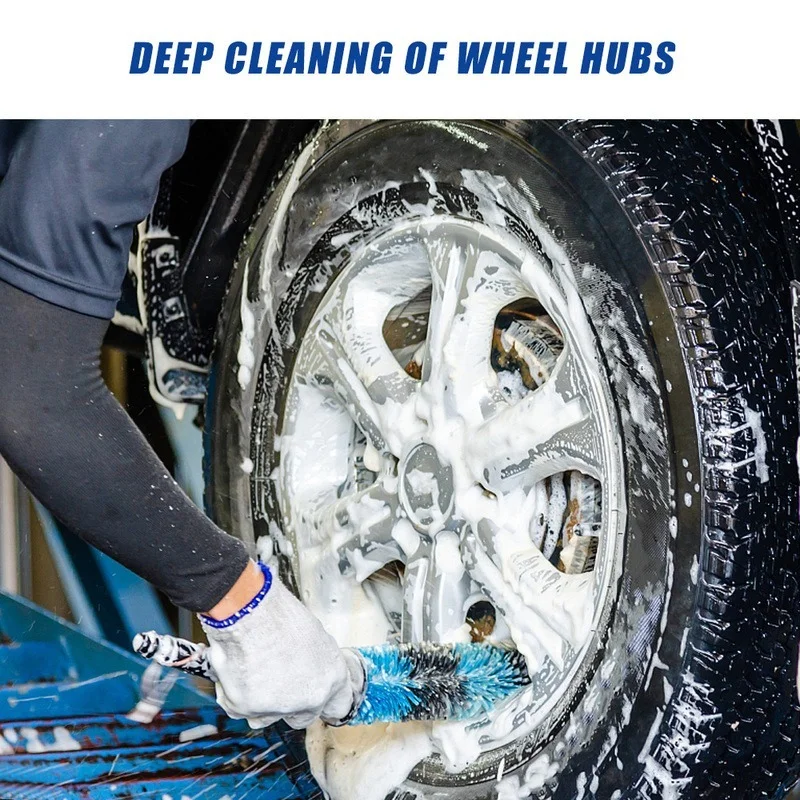 Universal Car Wheel Cleaning Brush Truck Motor Tire Rim Brush Multifunctional Microfiber Detailing Washing Brushes Tools thumbnail 5