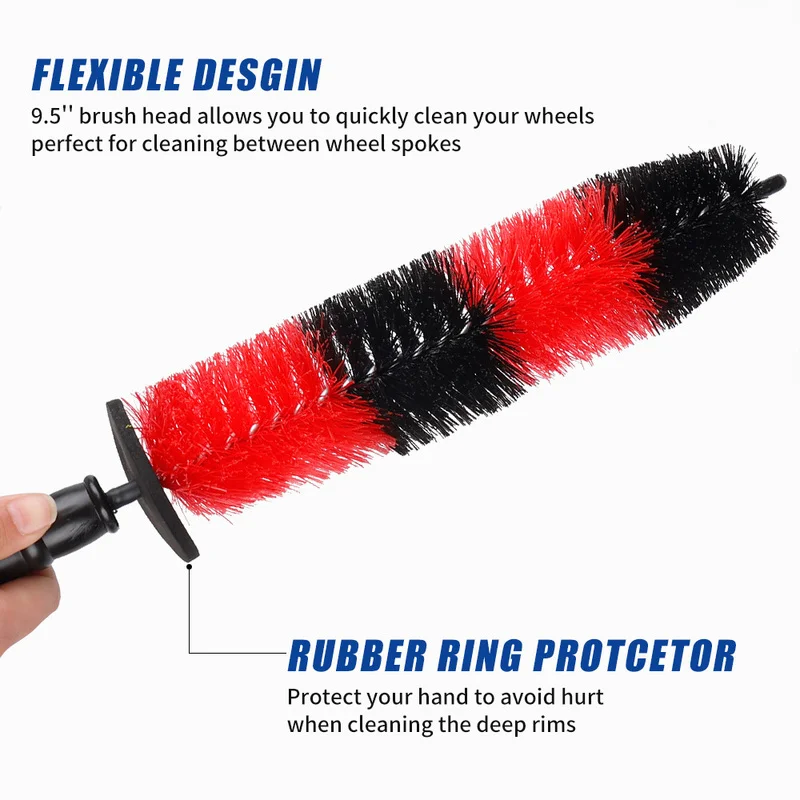 Universal Car Wheel Cleaning Brush Truck Motor Tire Rim Brush Multifunctional Microfiber Detailing Washing Brushes Tools thumbnail 2