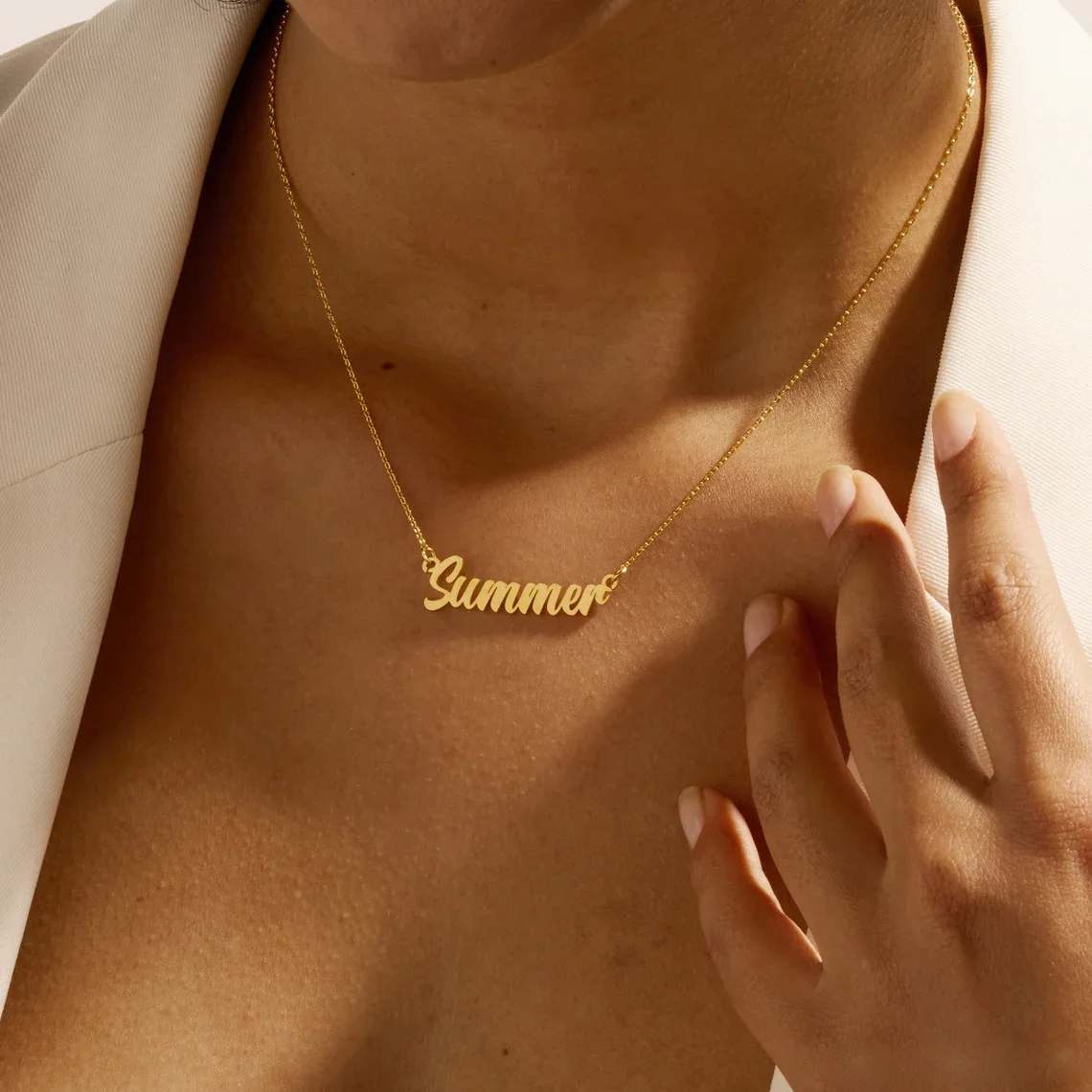 Custom Name Necklace for Women Personalised Cursive Letter Pendant Stainless Steel Jewelry Men Chain Choker Collar Personalizado thumbnail 3