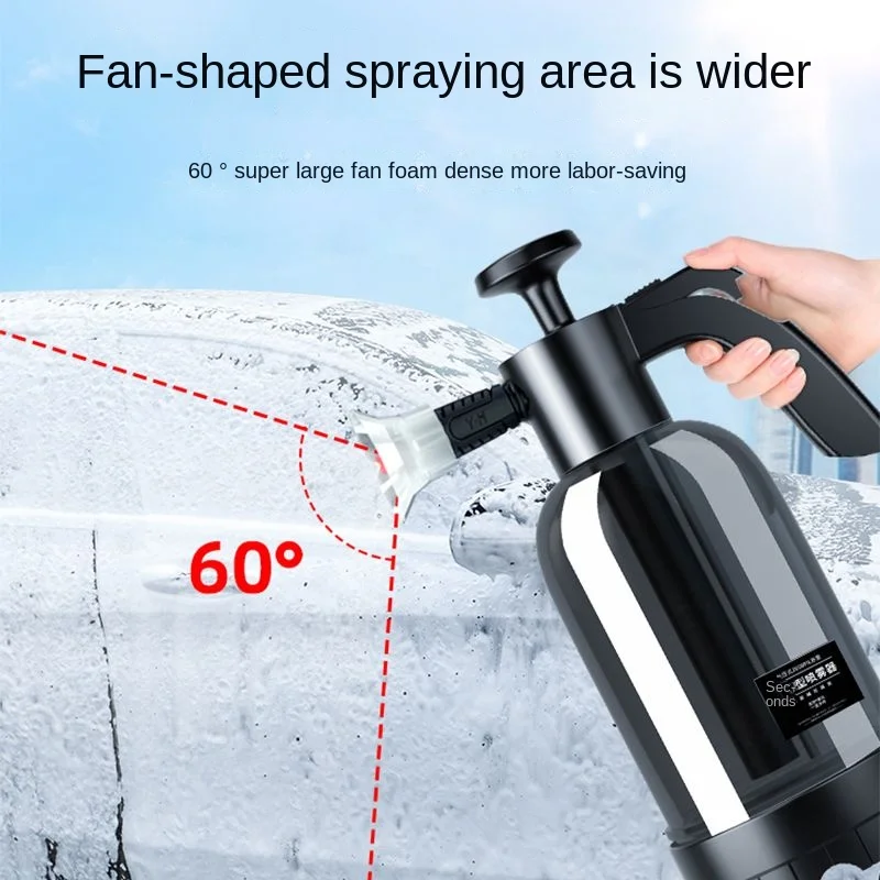 2L Hand Pump Foam Sprayer with 3 Types of Nozzle Hand Pneumatic Foam Cannon Snow Foam Car Wash Spray Bottle Car Window Cleaning thumbnail 2