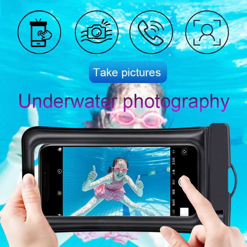 Air Bag Waterproof Bag Phone Case for Swimming Underwater Photography Diving Water Proof Cover Waterproof Mobile Phone Bag thumbnail 2