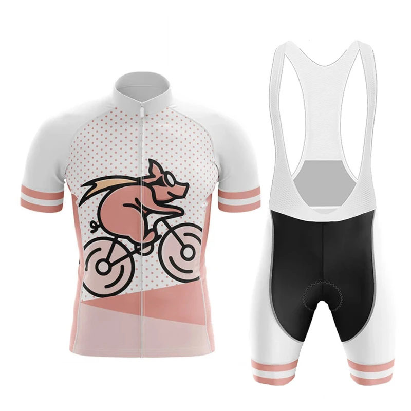 Cartoon Pink Pig Cycling Jersey Set 2022 Summer Bicycle Cycling Clothing MTB Bike Clothes Uniform Men Wear Maillot Ropa Ciclismo thumbnail 2