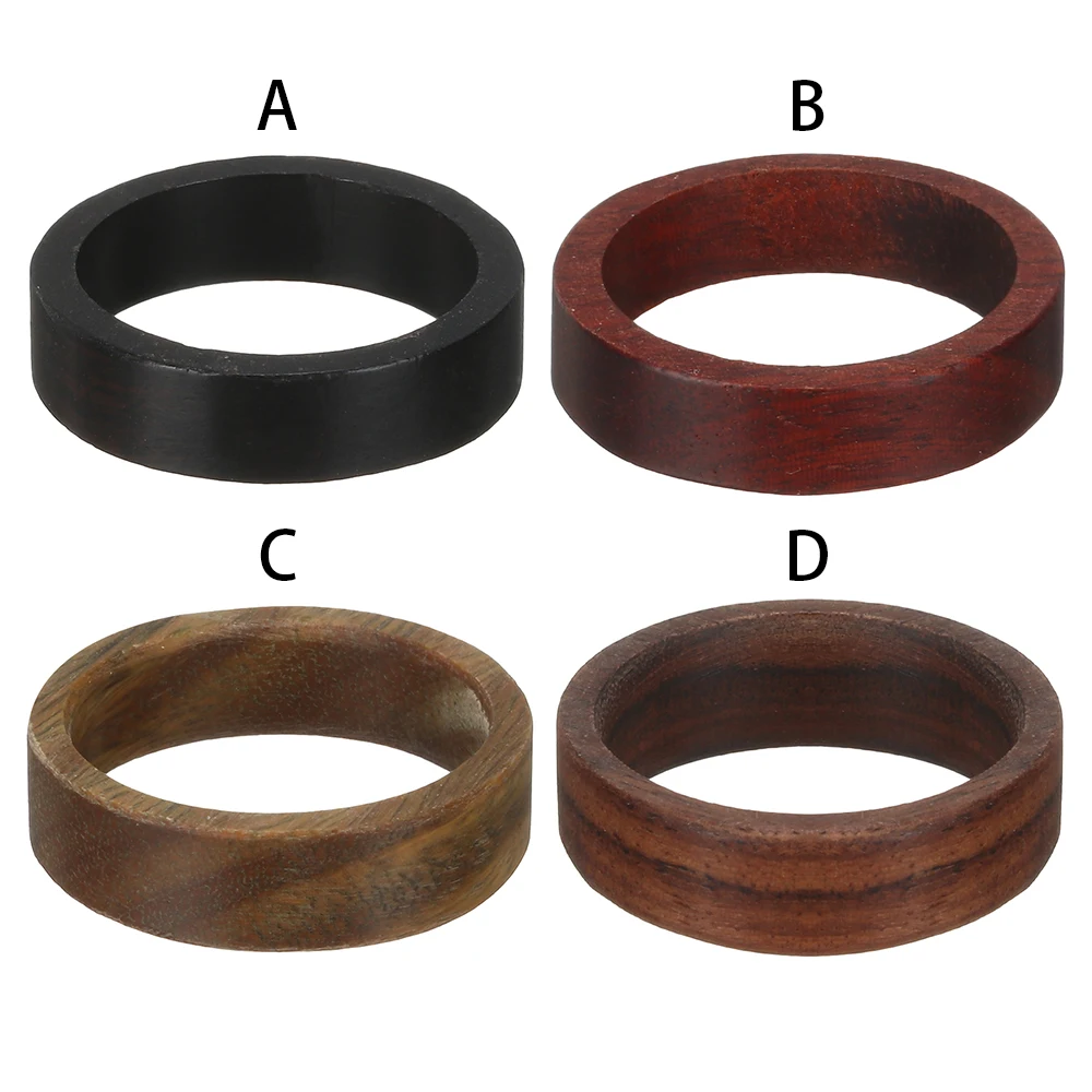Fashion Blood Sandalwood Ebony Wood Ring for Men Women Retro Natural Wood Ring Pagan Pull Finger Ring Women's Ring Jewelry Gift thumbnail 5
