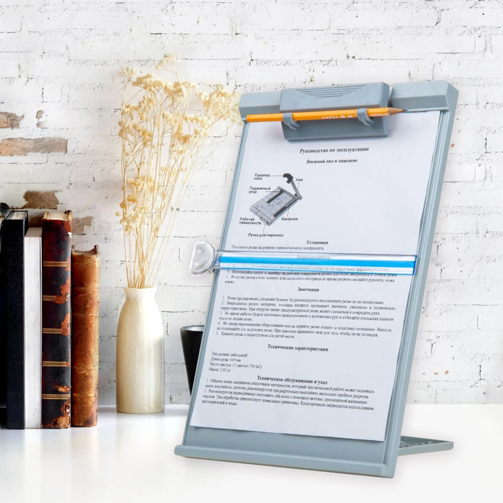 JIELISI A4 Reading Holder Desktop Document Holder With Adjustable Clip Document Reading Stand For Office/School/Home thumbnail 2
