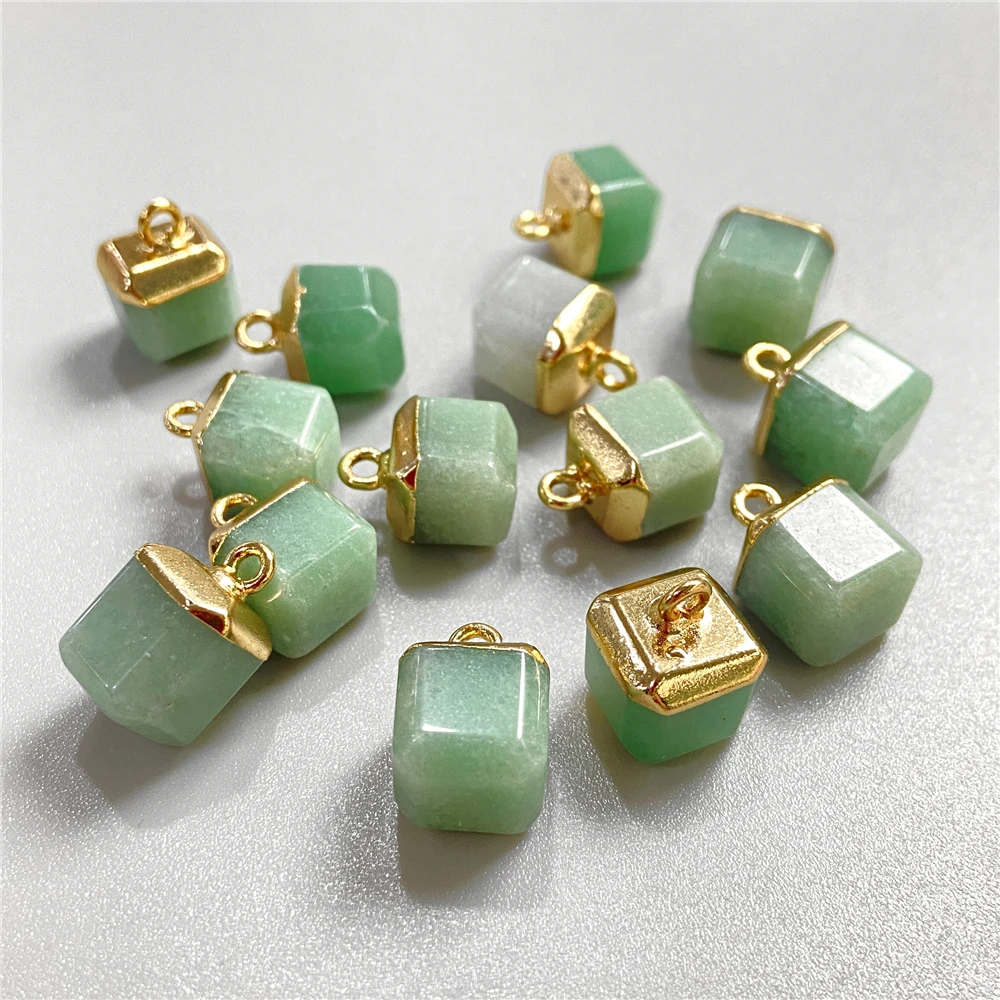 5pcs Natural Stone Pendant Charms 8mm Square Gem jewelry Accessories Charm for Making DIY Necklace Earrings Wholesale Finding thumbnail 5
