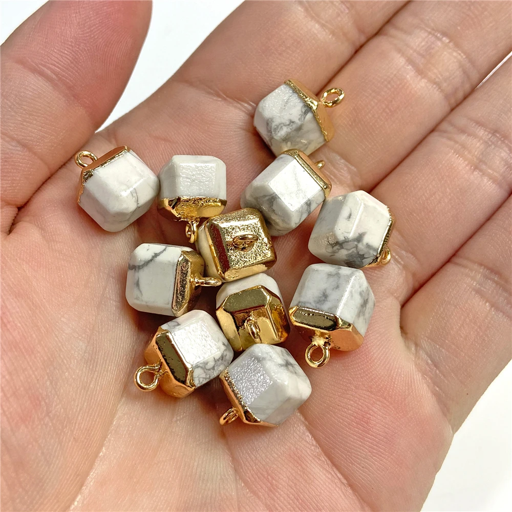 5pcs Natural Stone Pendant Charms 8mm Square Gem jewelry Accessories Charm for Making DIY Necklace Earrings Wholesale Finding thumbnail 6