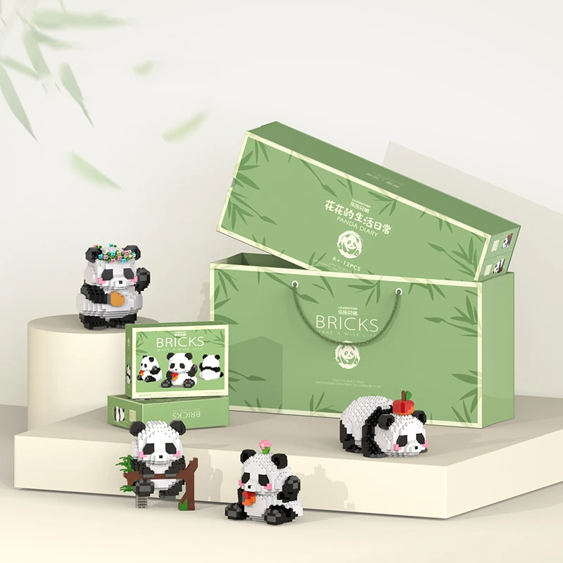 Creative DIY Assemable Animal Cute MINI Chinese Style Animal Panda Building Block Educational Boy Toys For Children Model Bricks thumbnail 5