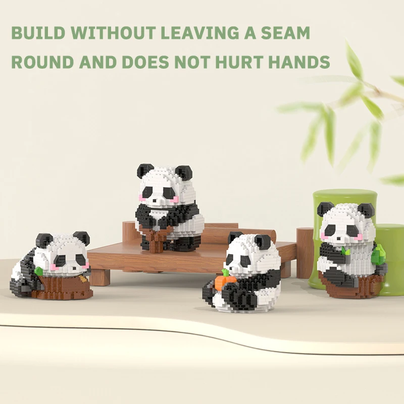 Creative DIY Assemable Animal Cute MINI Chinese Style Animal Panda Building Block Educational Boy Toys For Children Model Bricks thumbnail 4