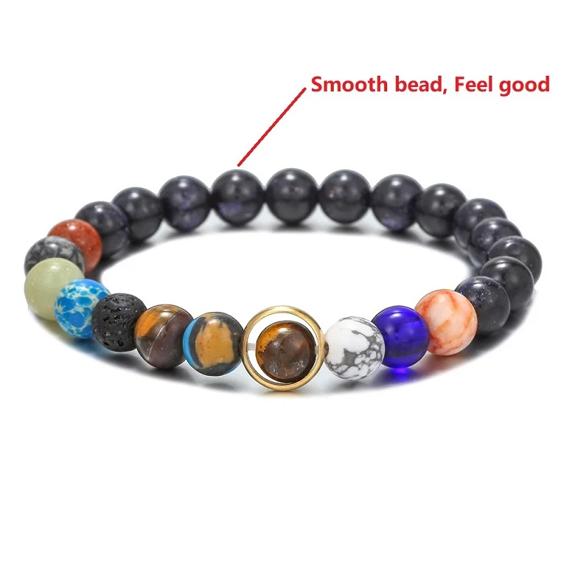 Creative Universe Solar System Bead Bracelet For Men Women Yoga Round Stone Crystal Couple Wristband Friendship Gift Jewelry thumbnail 2