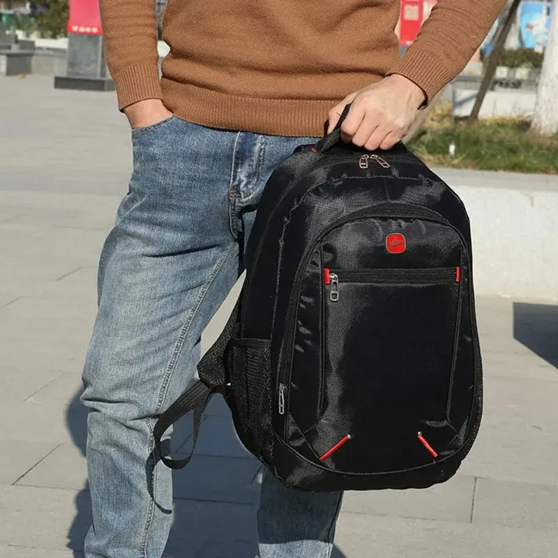 Large-capacity Student School Bag Casual Solid Color Backpack Material Oxford Men New Backpack Multi-functional  Simple Bag thumbnail 6