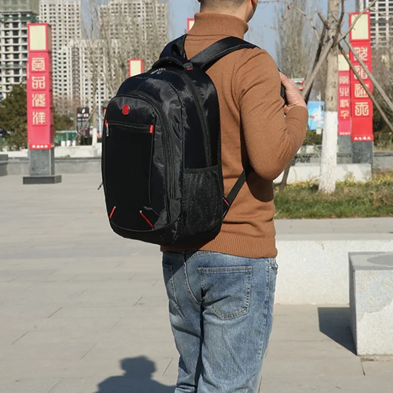 Large-capacity Student School Bag Casual Solid Color Backpack Material Oxford Men New Backpack Multi-functional  Simple Bag thumbnail 4