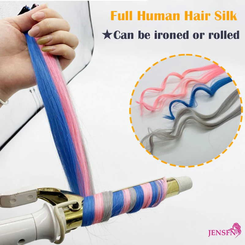 Color Extensions Clip-in One Piece Human Hair Extensions  22" Inch For Salon  For Women A Variety of Color thumbnail 5