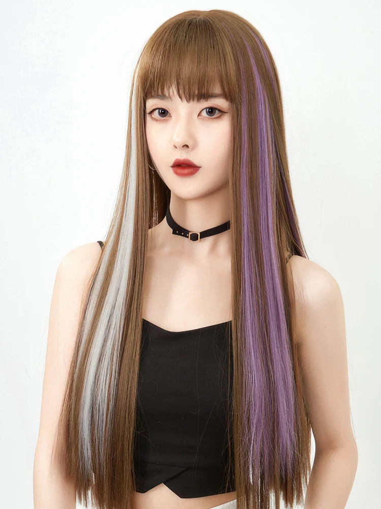 Color Extensions Clip-in One Piece Human Hair Extensions  22" Inch For Salon  For Women A Variety of Color thumbnail 6