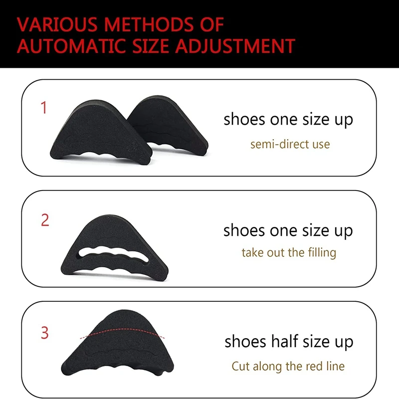 Toe Plug Soft Half Insoles Reusable Toe Sponge Filler Inserts for Shoes Adjustable Too Big Foot Brace Pads Unisex Shoe Inserts thumbnail 6