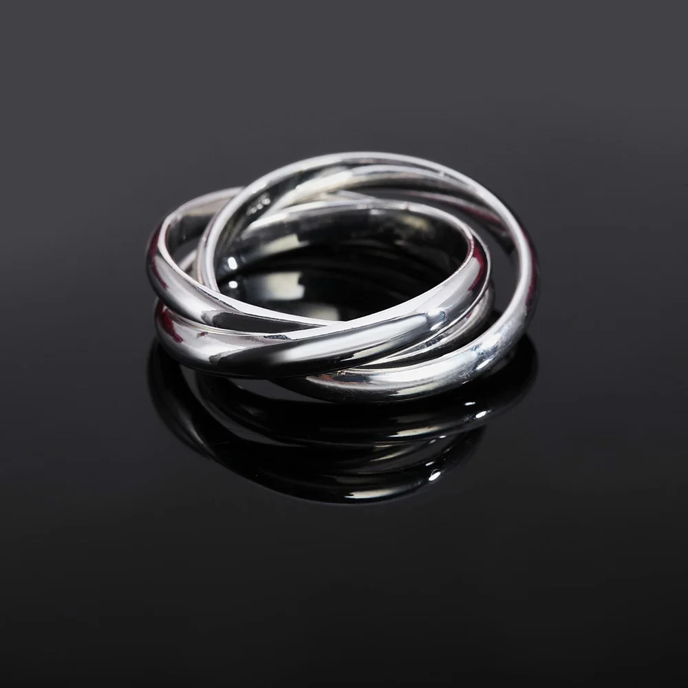 925 Sterling Silver Three Round Woman Rings Fine Jewelry Wholesale Trending Products Offers With Chshine Jewellery thumbnail 2