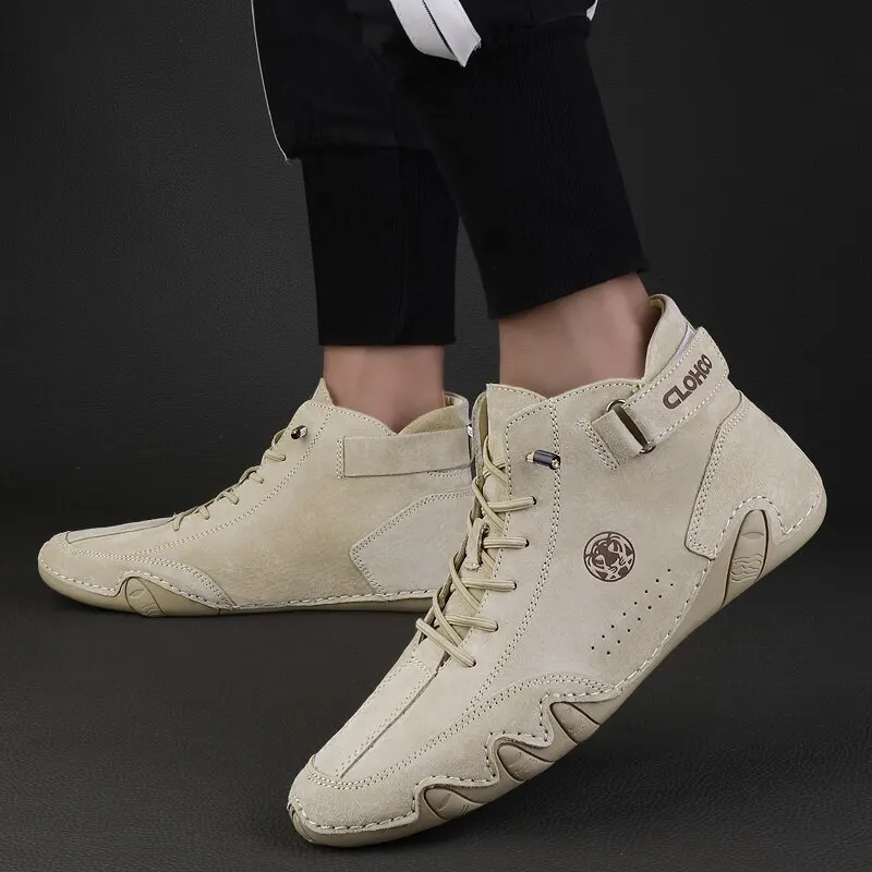 Men's Genuine Leather Shoes Ankle Boots 2023 Men Sneakers Outdoor Light Lace-Up Casual Shoes Fashion Loafers Winter Warm Boots thumbnail 6