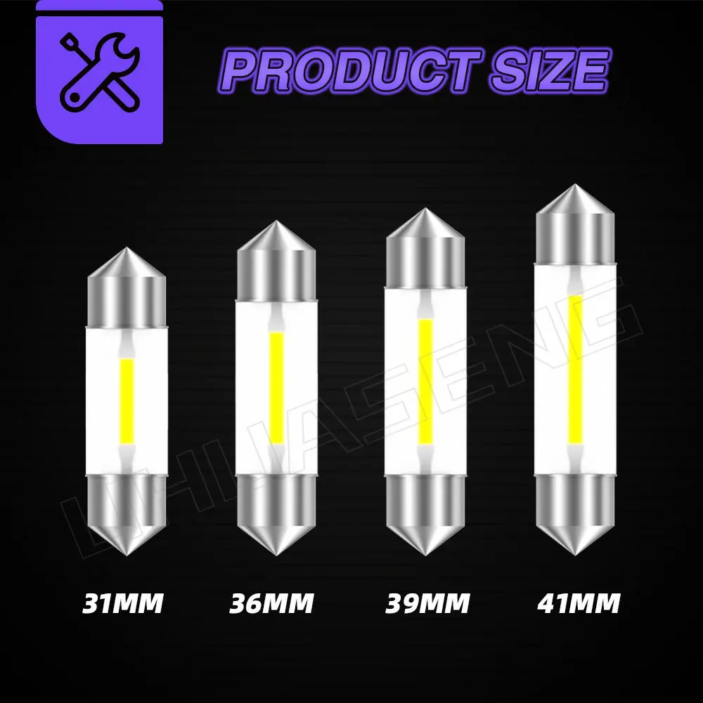 UHUASENG 2PCS 6V 12V 24V C5W Led Bulb C10W Lamp 31mm Festoon 36mm 39mm 41mm 28mm Dome Pink Blue Red Warm White Signal Car Light thumbnail 4
