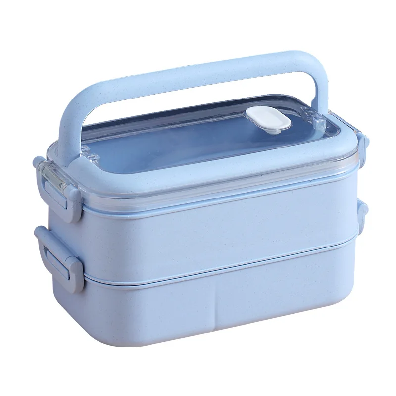Kitchen Home Microwave Lunch Box Wheat Straw Dinnerware Food Storage Container Children Kids School Office Portable Bento Box thumbnail 6