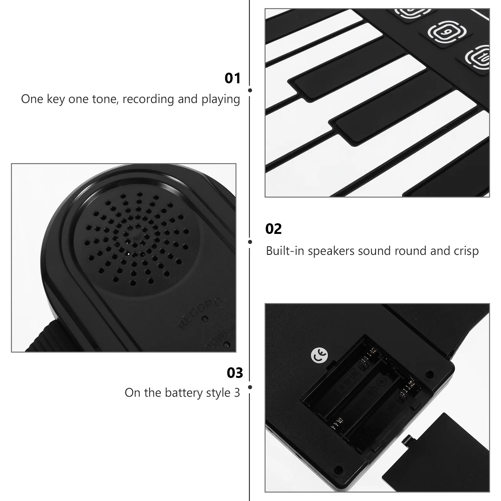 1PCS Piano keyboardist electronic out digital roll pad foldable electric piano can be rolled thumbnail 5