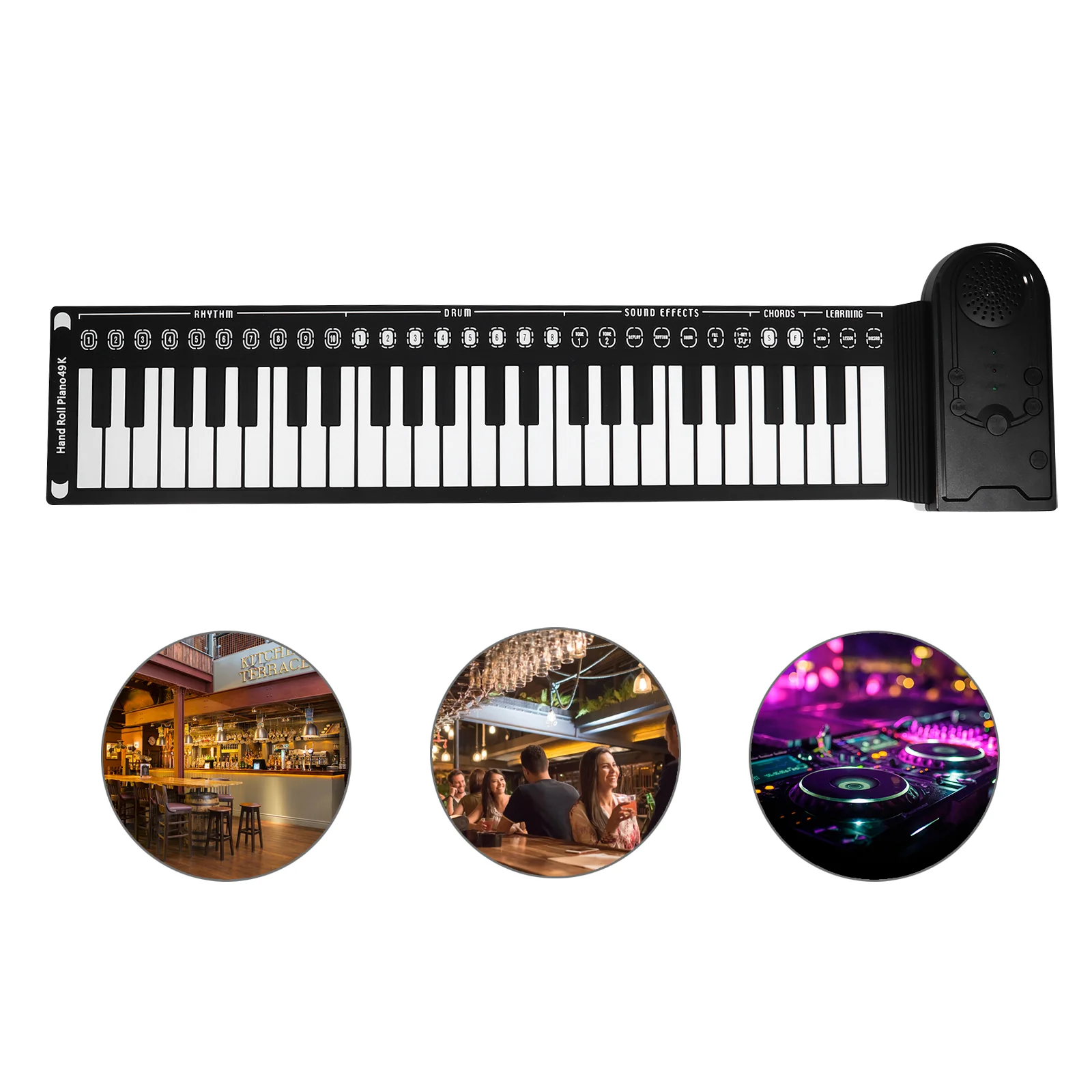 1PCS Piano keyboardist electronic out digital roll pad foldable electric piano can be rolled thumbnail 4