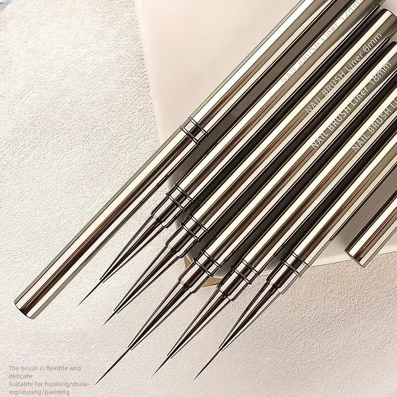 Nails Art Liner Brushes Elongated Lines Striping Drawing Painting  6/9/12/15/18/25mm Nail Design Pen Professional Manicure Tool thumbnail 5