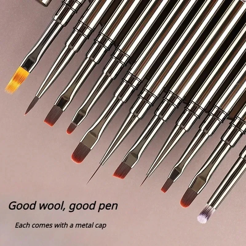 Nails Art Liner Brushes Elongated Lines Striping Drawing Painting  6/9/12/15/18/25mm Nail Design Pen Professional Manicure Tool thumbnail 3