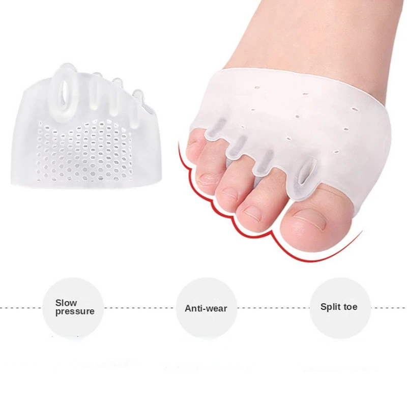 2pcs Silicone Toe Separator Hallux Valgus Corrector Bunion Orthotics Protector Pain Relief Forefoot Pad Socks Foot Care Pedicure thumbnail 3
