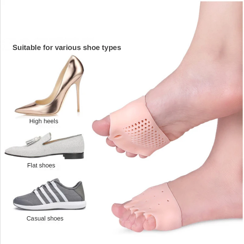 2pcs Silicone Toe Separator Hallux Valgus Corrector Bunion Orthotics Protector Pain Relief Forefoot Pad Socks Foot Care Pedicure thumbnail 4
