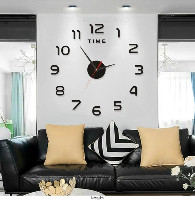 2026 Modern Design Large Wall Clock 3D DIY Quartz Clocks Fashion Watches Acrylic Mirror Stickers Living Room Home Decor Horloge thumbnail 4