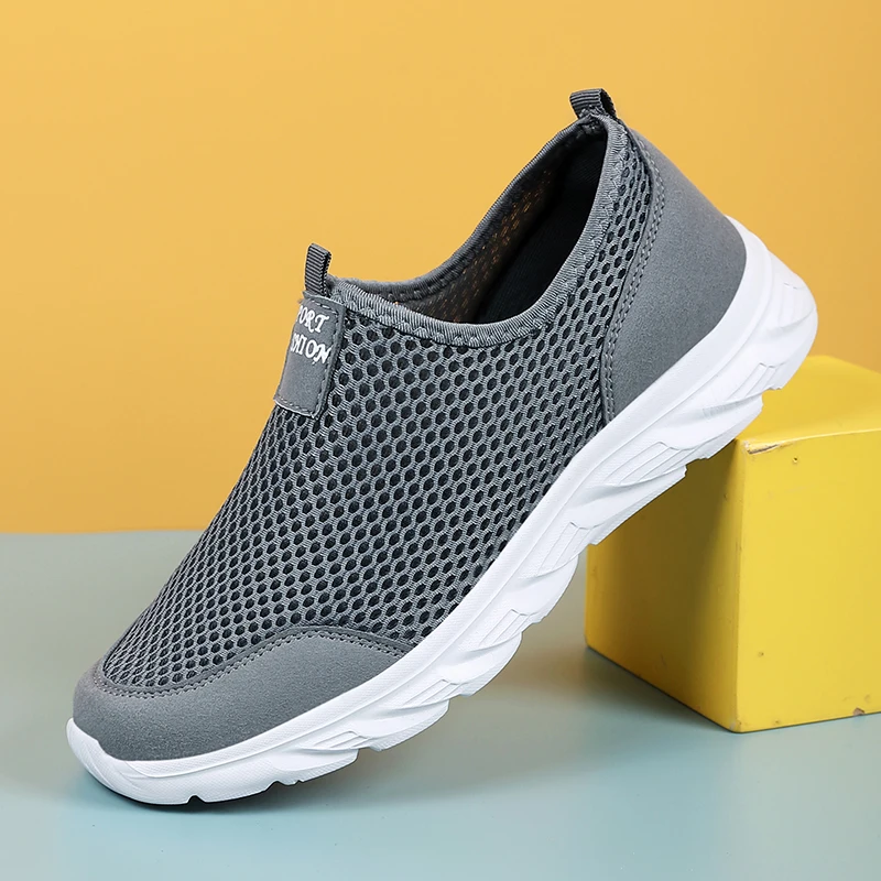 2023 Lightweight Men Casual Shoes Breathable Slip on Male Casual Sneakers Anti-slip Men's Flats Outdoor Walking Shoes Size 39-47 thumbnail 2