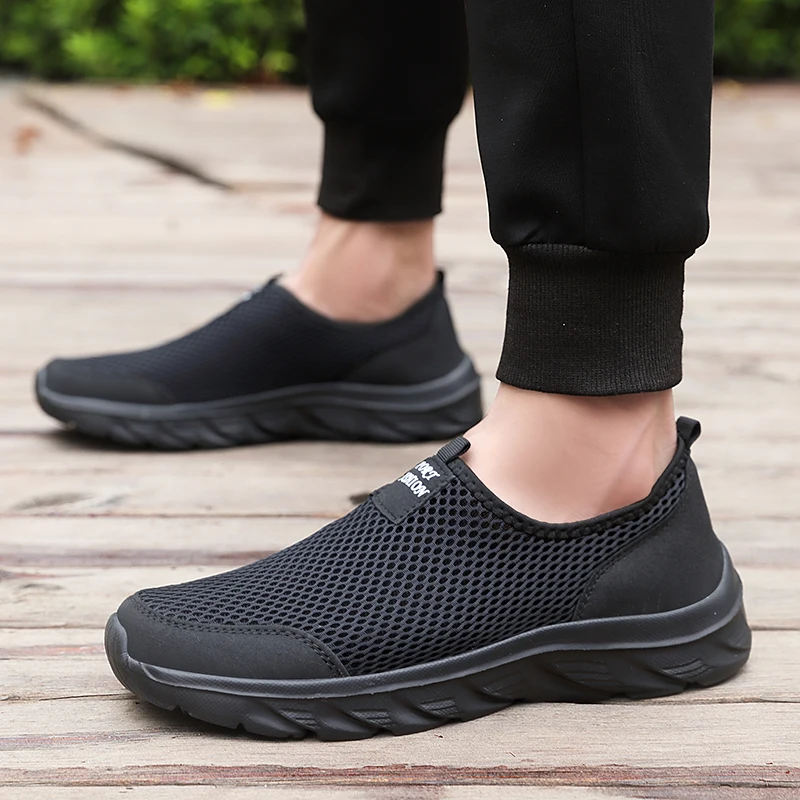 2023 Lightweight Men Casual Shoes Breathable Slip on Male Casual Sneakers Anti-slip Men's Flats Outdoor Walking Shoes Size 39-47 thumbnail 5