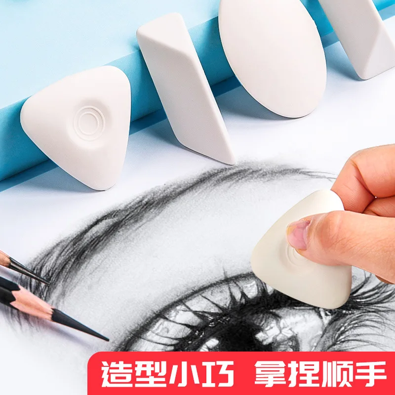 10Pcs Highlight Pencil Eraser White Rubber Soft Erasers Student Drawing Sketch Art Supplies Stationery thumbnail 3