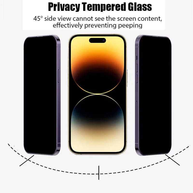 For iPhone 16 17 15 14 pro privacy tempered glass for iphone 15 14 13 12 11 pro max iphone14 iphone13 iphone16 iphone 16 pro anti spy screen protector iphone 14pro thumbnail 4